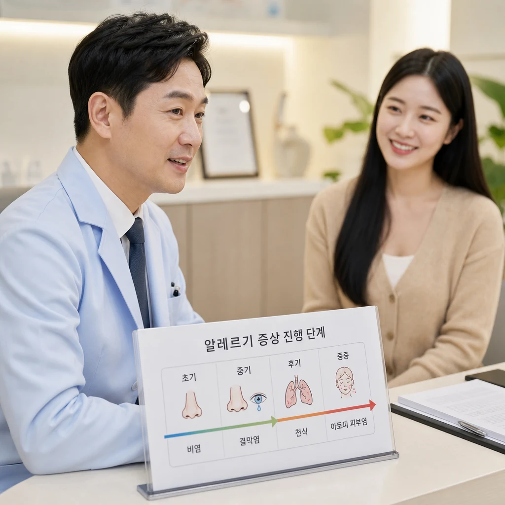 알레르기 증상은 어떻게 점진적으로 나타나나요?